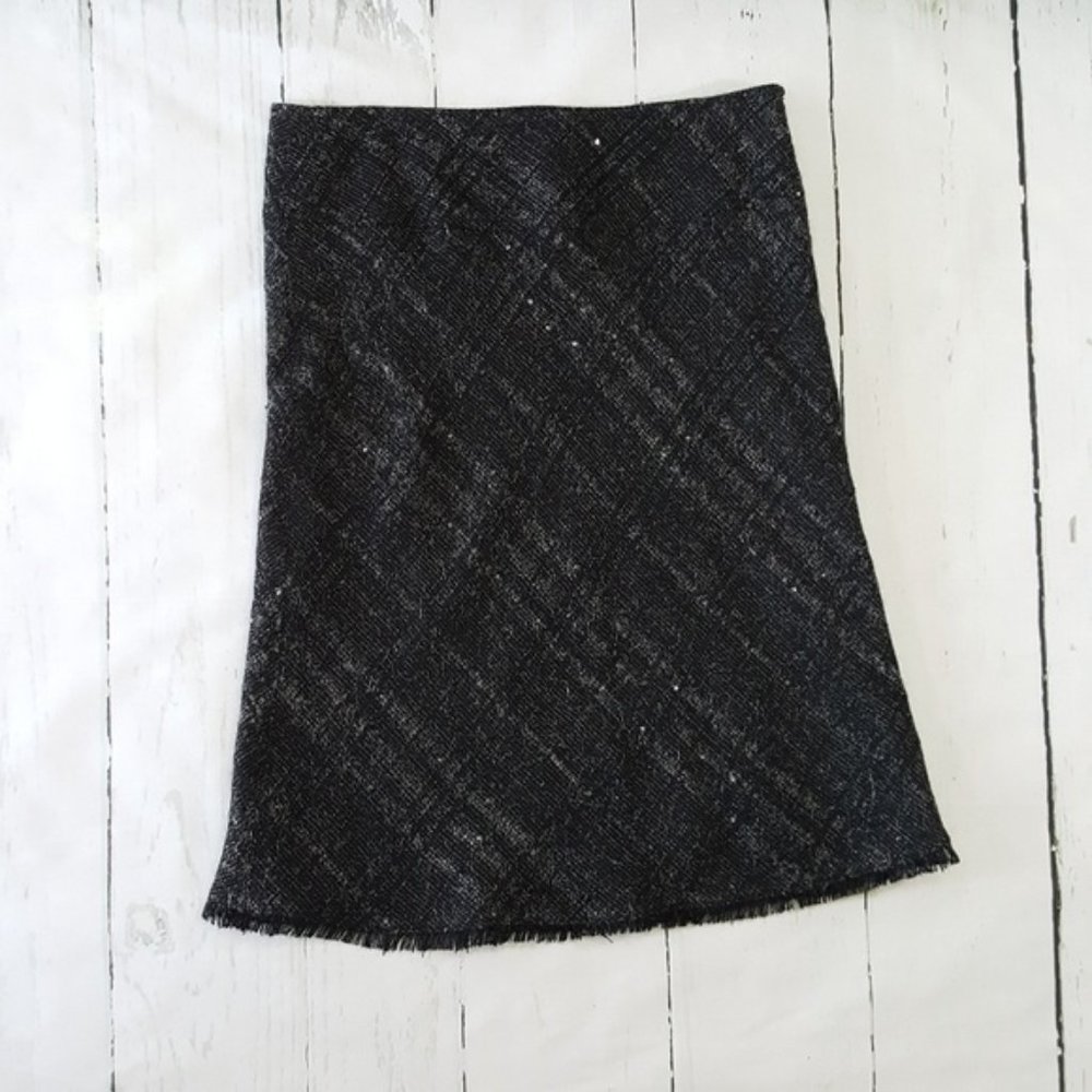 NEW Burberry London Metallic Black Plaid Skirt